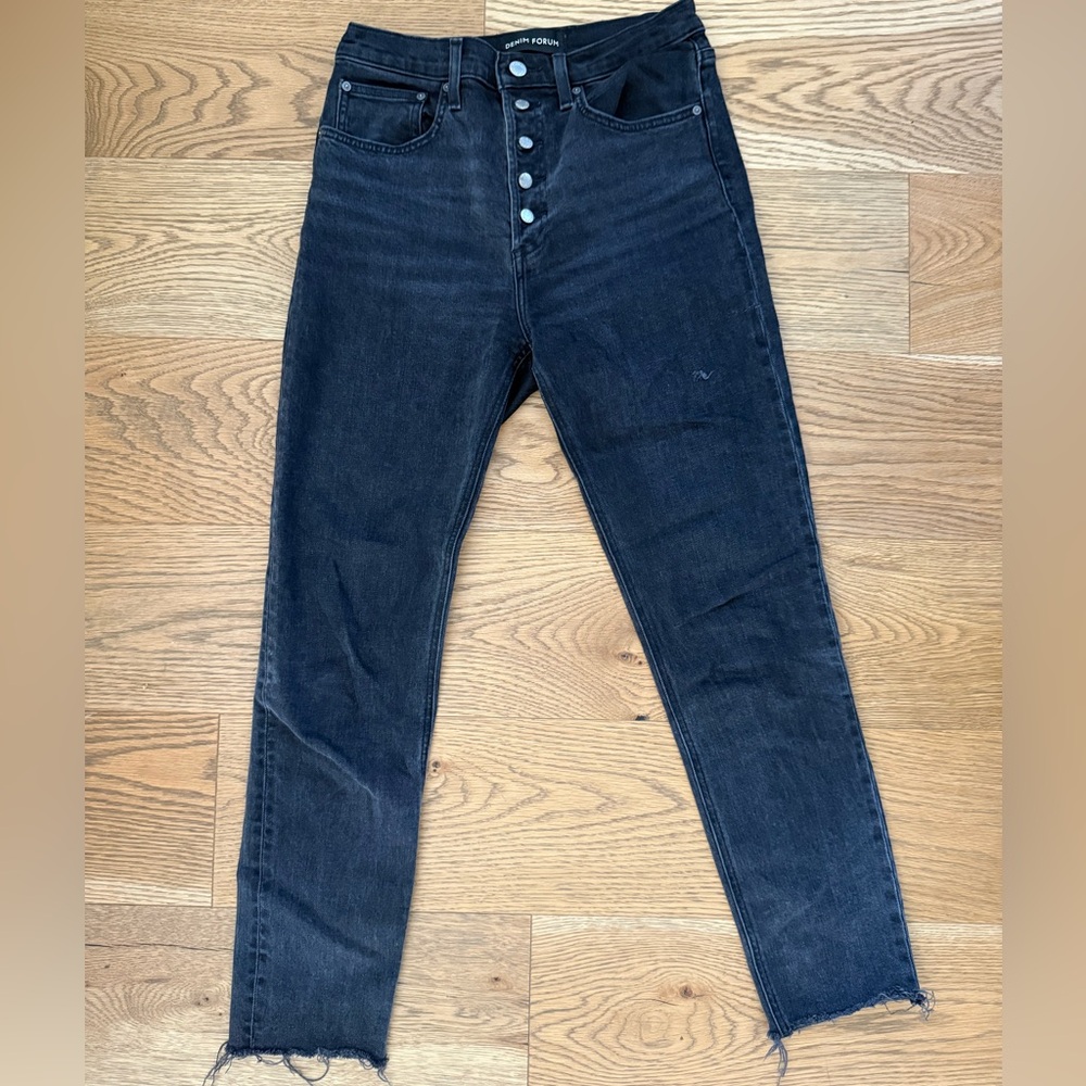 Denim Forum Black Yoko High Rise Slim Jeans